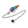 Natural/Synthetic Mixed Stone Chakra Hexagonal Pointed Dowsing Pendulums PALLOY-JF00350-2