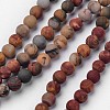 Natural Polychrome Jasper/Picasso Stone/Picasso Jasper Beads Strands G-D809-03-6mm-1