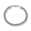 201 Stainless Steel Cuban Link Chain Bracelets for Women Men BJEW-I316-05P-1