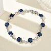 Brass Micro Pave Cubic Zirconia Link Cahin Bracelets for Women BJEW-A172-01P-2