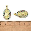 Rack Plating Brass Micro Pave Cubic Zirconia Pendants KK-R157-14C-G-3