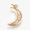 Brass Micro Pave Cubic Zirconia Pendants ZIRC-E145-62G-2