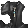 Natural Cultured Freshwater Pearl & Brass Enamel Hoop Dangle Earrings for Women EJEW-JE07268-01-2