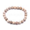 Natural Maifanite/Maifan Stone Bead Stretch Bracelets BJEW-K212-A-044-2