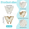 10Pcs Butterfly Hotfix Rhinestone Iron on/Sew On Patches PATC-DR0001-04B-2