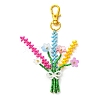 Copper Wire Wrapped Glass Seed Beads Bouquet Pendant Decorations HJEW-MZ00411-1
