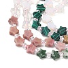 6 Styles Opalite & Synthetic Malachite & Natural Picture Jasper & Rhodonite & Green Spot Jasper & Dragon Blood Jasper Beads Strands G-D095-A03-5