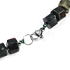 Natural Bloodstone Hexagon Prism Graduated Beaded Necklaces for Women Men NJEW-K388-03Q-3