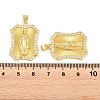 Brass Micro Pave Clear Cubic Zirconia Pendants KK-P353-19G-02-3