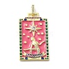 Brass Micro Pave Cubic Zirconia Pendants with Enamel KK-H458-03G-02-1