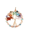 Metal Wired Mixed Gemstone Pendants PW-WG833F6-12-1