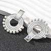 304 Stainless Steel ABS Imitation Pearl Stud Earrings EJEW-M069-02P-5