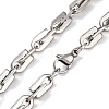 201 Stainless Steel Arch Link Chain Necklace NJEW-F222-23P-2