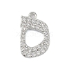 Rack Plating Brass Micro Pave Clear Cubic Zirconia Pendants KK-A224-03C-P-1