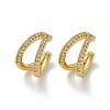 Clear Cubic Zirconia Double Line Cuff Earrings EJEW-R150-14G-4