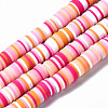 Handmade Polymer Clay Beads Strands CLAY-R089-8mm-143-1