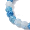 Dyed Natural Weathered Agate Round Beads Stretch Bracelets BJEW-JB11078-04-3