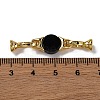 Rack Plating Brass and Black Onyx Flod Over Clasps KK-B103-15G-3