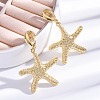 Rack Plating Brass Dangle Stud Earrings for Women EJEW-C125-23C-G-1