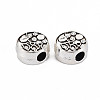 Tibetan Style Alloy European Beads Settings for Enamel TIBEB-N007-027-3