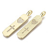 Brass Micro Pave Clear Cubic Zirconia Pendants ZIRC-N039-083-NF-2
