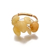 Natural Topaz Jade Finger Rings for Women RJEW-TA00202-04-2