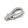 Brass Clear Cubic Zirconia Lobster Claw Clasps KK-Z078-49B-P-2