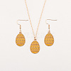 Easter Egg Alloy Enamel Pendant Necklace & Dangle Earrings Sets FS-WG38758-08-1