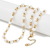 Ion Plating(IP) 304 Stainless Steel & Plastic Pearl Beaded Necklaces for Women NJEW-M078-10G-4