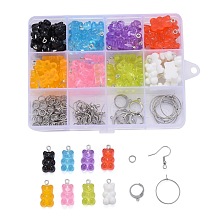 DIY 40Pairs Bear Resin Earrings Kits DIY-LS0001-01