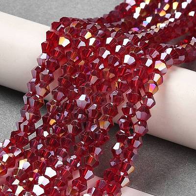 Transparent Electroplate Glass Beads Strands EGLA-A039-T3mm-B27-1