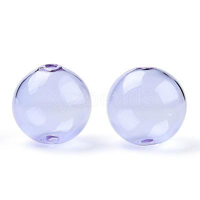 Transparent Blow High Borosilicate Glass Globe Beads X-GLAA-T003-09B-1