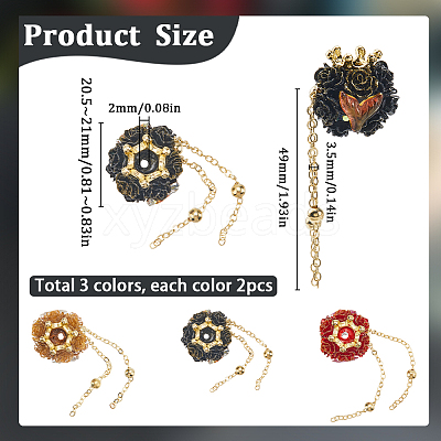 6Pcs 3 Colors Handmade Polymer Clay Rhinestone Beads CLAY-SC0001-92-1