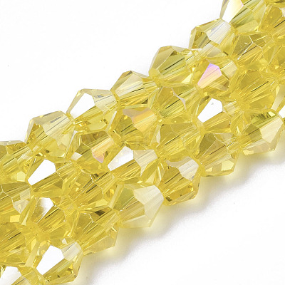 Electroplate Glass Beads Strands EGLA-Q118-8mm-B30-1