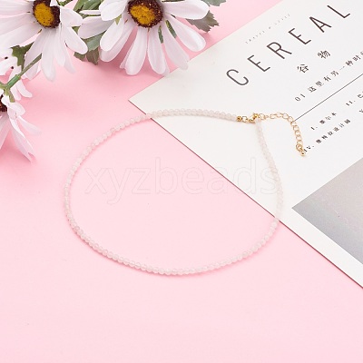 Natural Rose Quartz Beaded Necklaces NJEW-JN03315-02-1