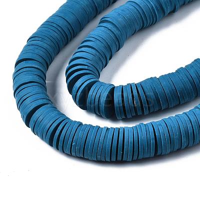 Flat Round Handmade Polymer Clay Beads CLAY-R067-12mm-44-1