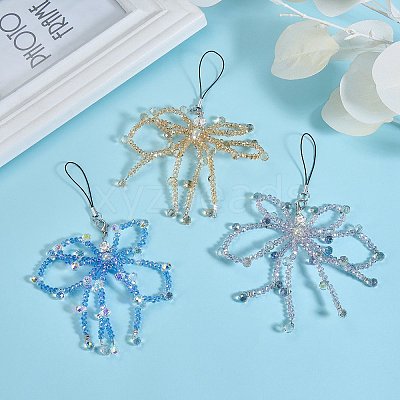 1Pc Glass Mobile Straps HJEW-SZ0001-59F-1