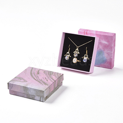 Cotton Filled Cardboard Gift Box Jewelry Set Boxes X1-CBOX-G018-E02-1