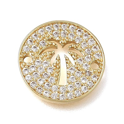 Brass Micro Pave Clear Cubic Zirconia Connector Charms CU-CBAA556-04C-1