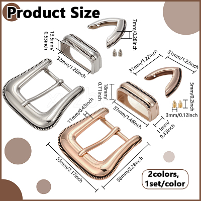2 Bags 2 Colors Alloy Buckles AJEW-BC0009-25-1
