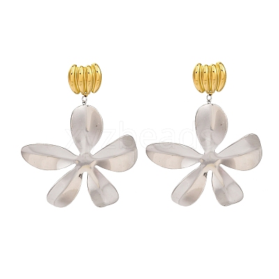 304 Stainless Steel Dangle Stud Earrings EJEW-K296-02GP-04-1