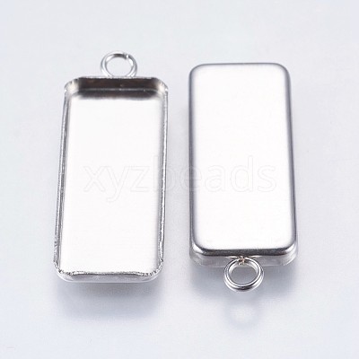 Tarnish Resistant 304 Stainless Steel Pendant Cabochon Settings STAS-I069-36-1