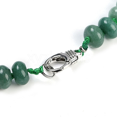 Natural Green Aventurine Rondelle Graduated Beaded Necklaces for Women Men NJEW-K388-02R-1