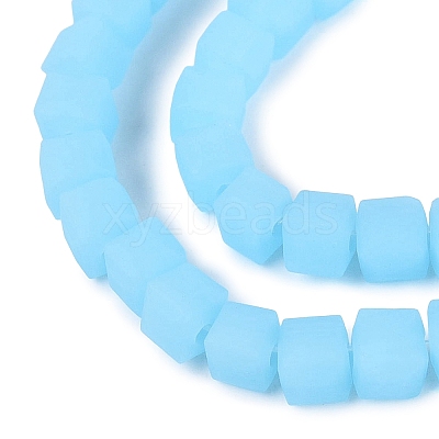 Frosted Imitation Jade Glass Beads Strands GLAA-N072-01A-C03-1