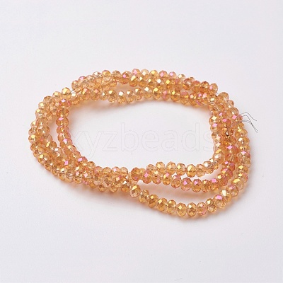 Electroplate Glass Beads Strands EGLA-F124-FR-B02-1