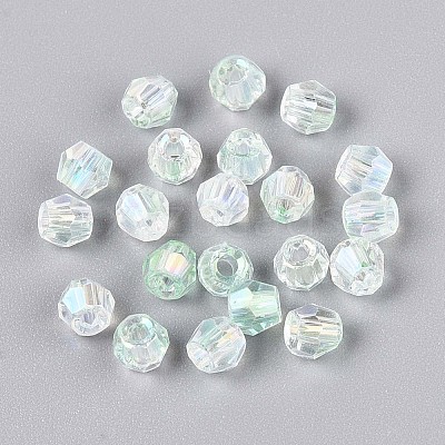 Transparent Spray Painted Glass Beads EGLA-N018-4mm-04-1