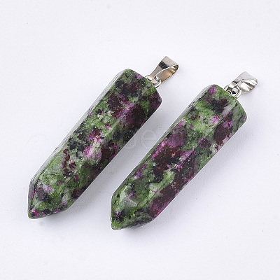 Natural Ruby in Zoisite Point Pendants X-G-R220-34K-1