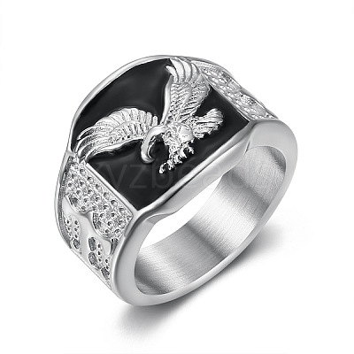 304 Stainless Steel and Enamel Finger Rings for Men FS-WG4515C-06-1
