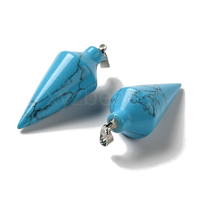 Synthetic Turquoise Pendants G-Z055-02P-15-1