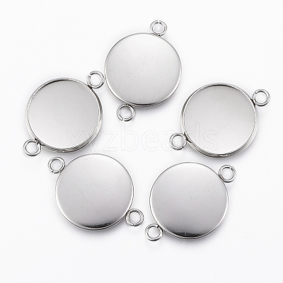 Tarnish Resistant 304 Stainless Steel Cabochon Connector Settings LS-STAS-E146-19P-16mm-1
